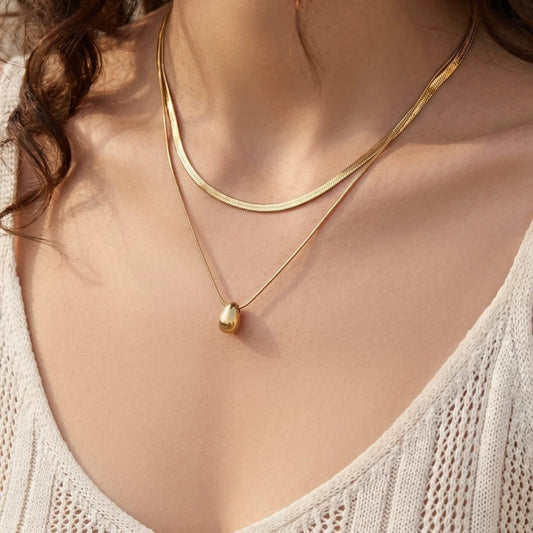 Golden Drop layered Necklace