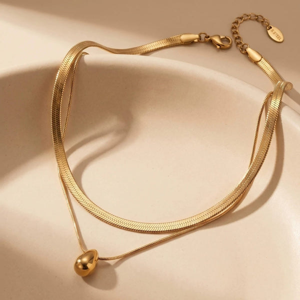 Golden Drop layered Necklace