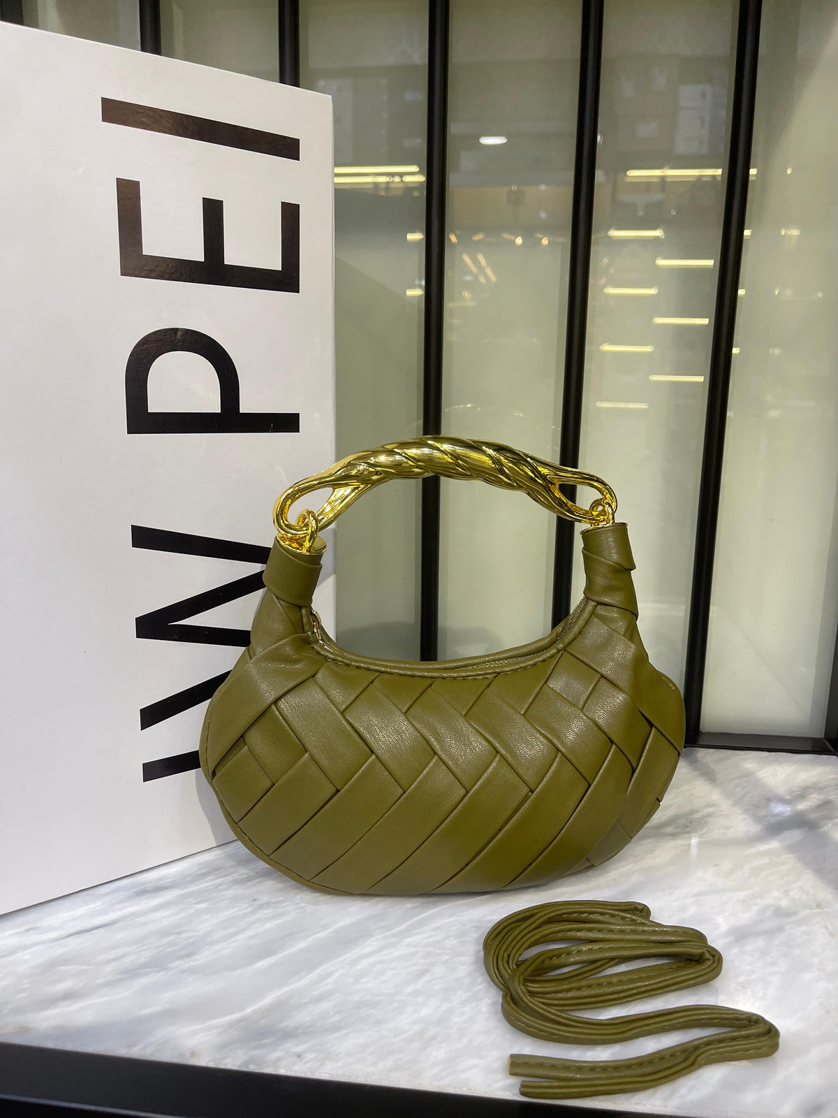 Weave Handbag (with box, dustbag & adjustable strap)
