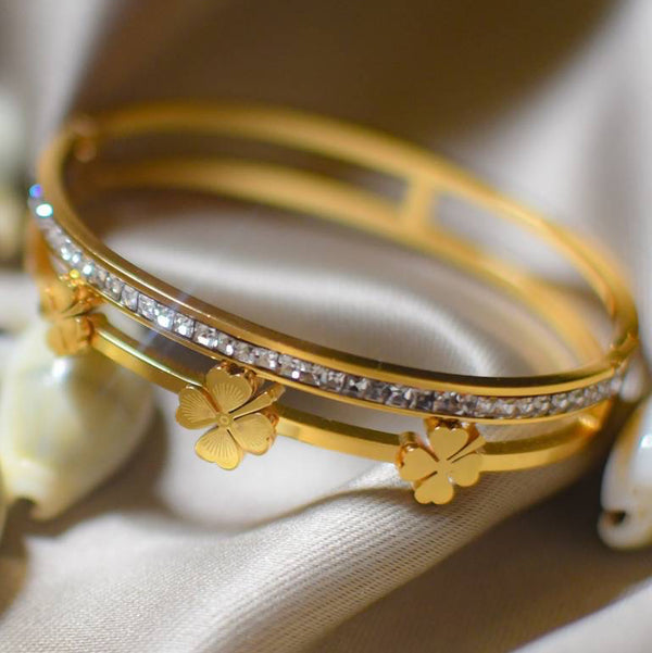 Gold-Tone Floral Bracelet