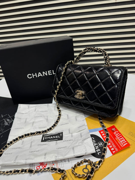 Black Channel Handle Bag (with box)