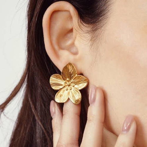 Gold Flower Earrings