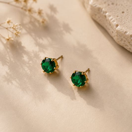 Green Crystal Studs