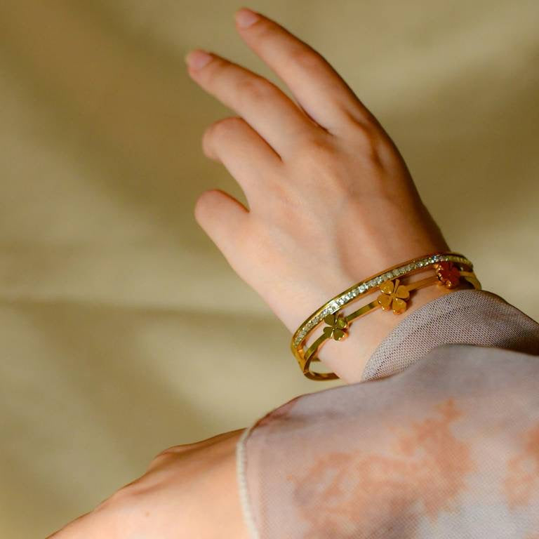 Gold-Tone Floral Bracelet