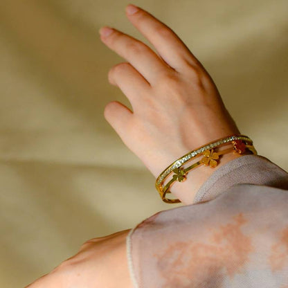 Gold-Tone Floral Bracelet