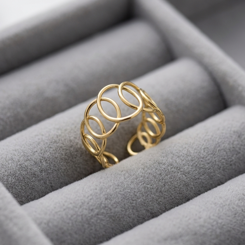 Golden Orbit Ring