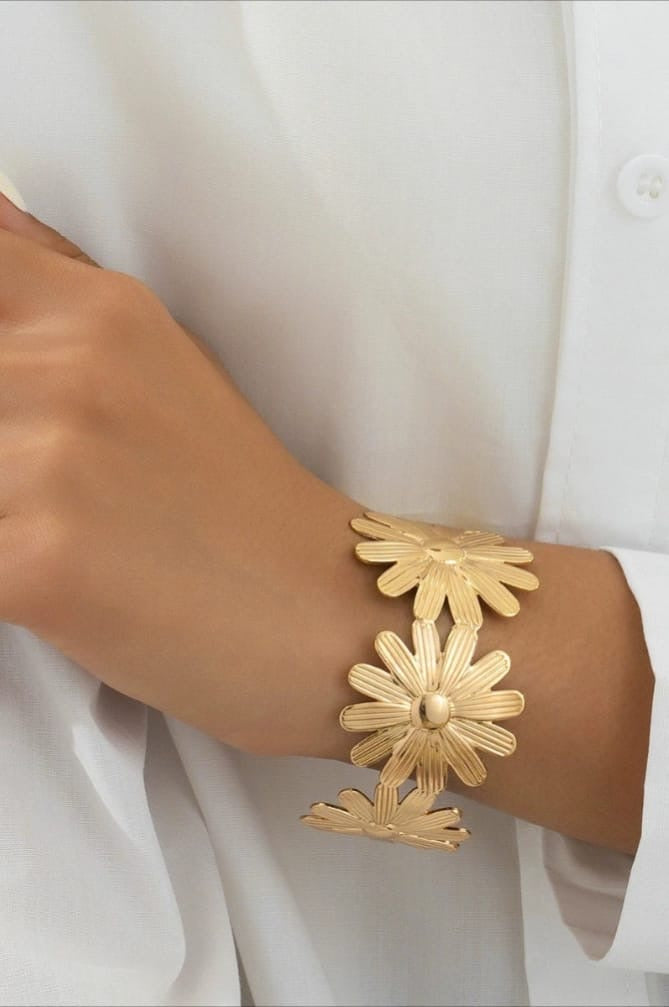 Golden Petal Hand Cuff