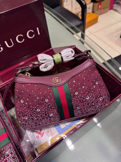GUCCI crystals Inspired Shoulder Bag (with box)